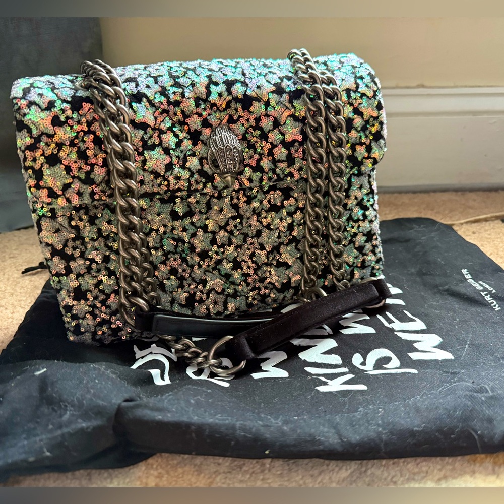 Kurt Geiger Kensington Black Iridescent Stars Bag
